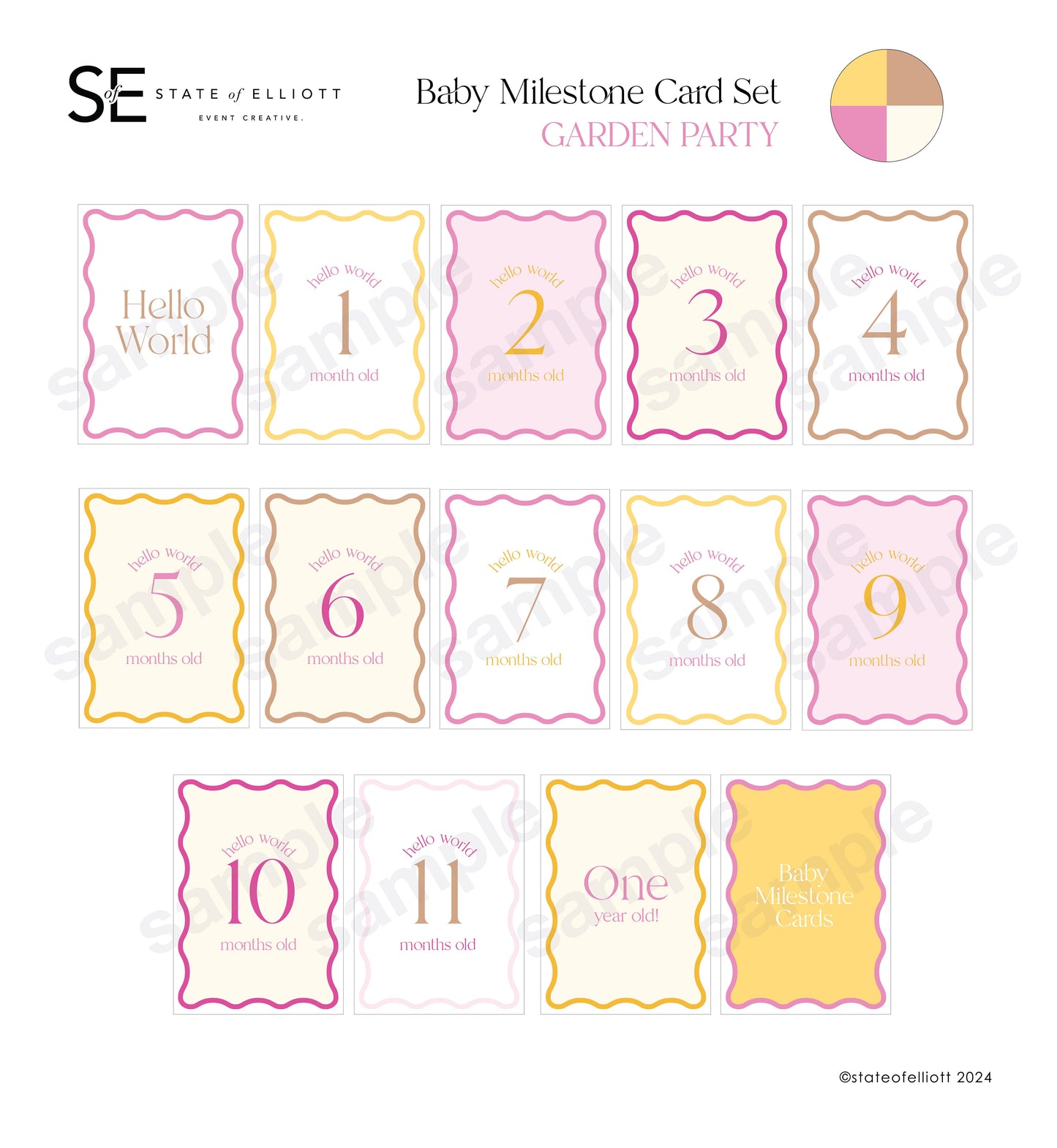 Baby Milestone Card set Download
