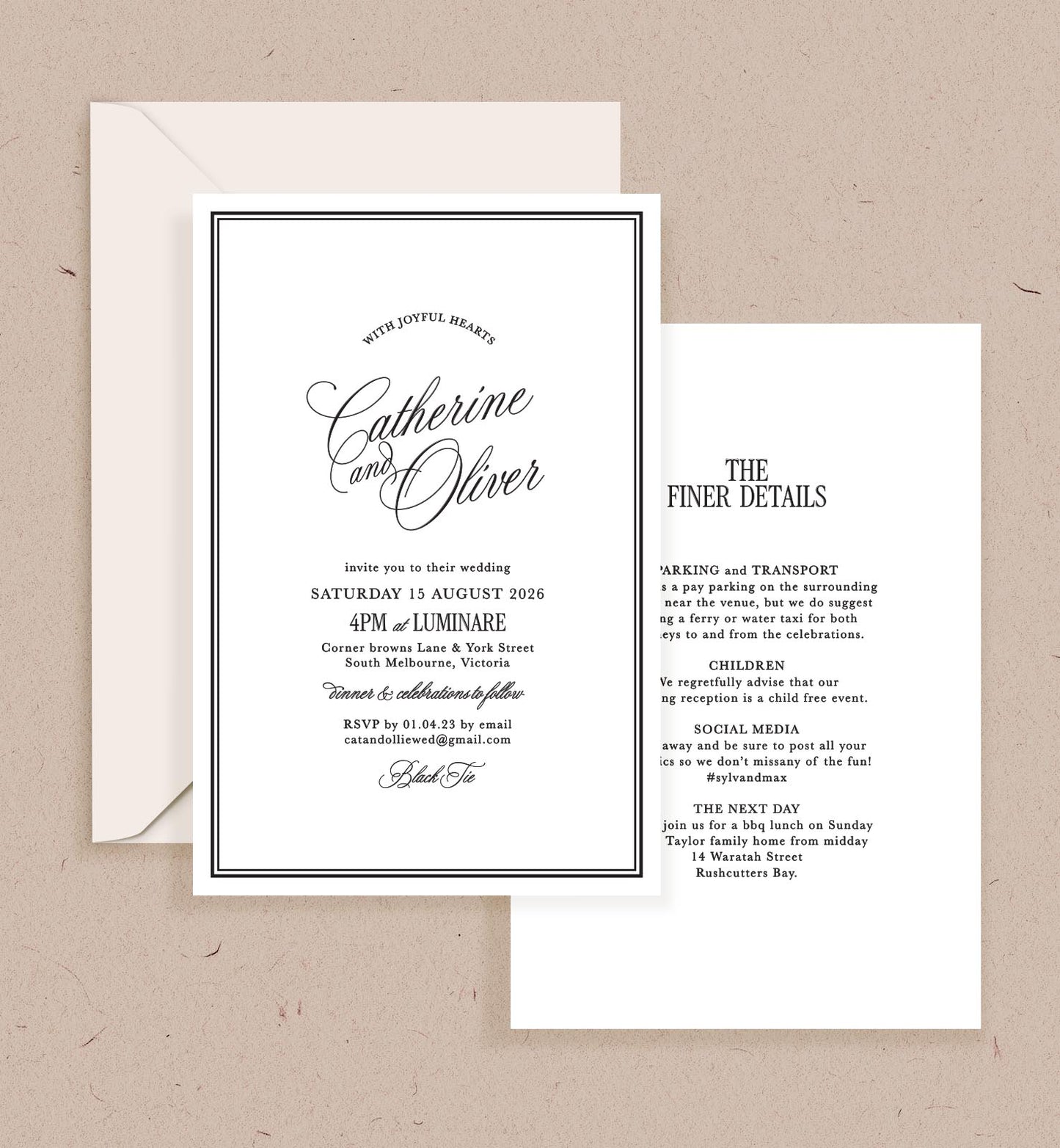 Capulet Double-sided Invitation