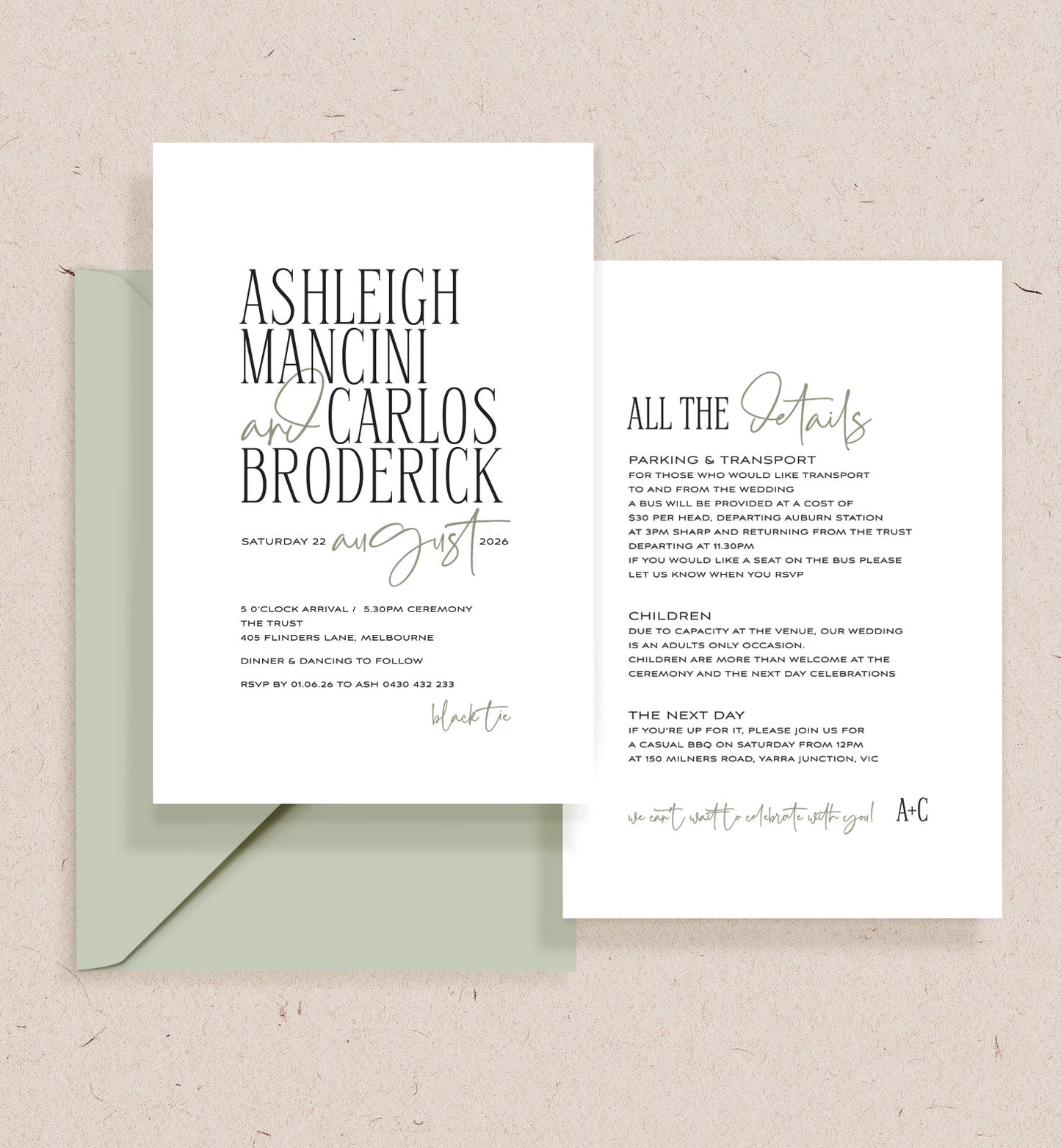 Vogue Double-sided Invitation