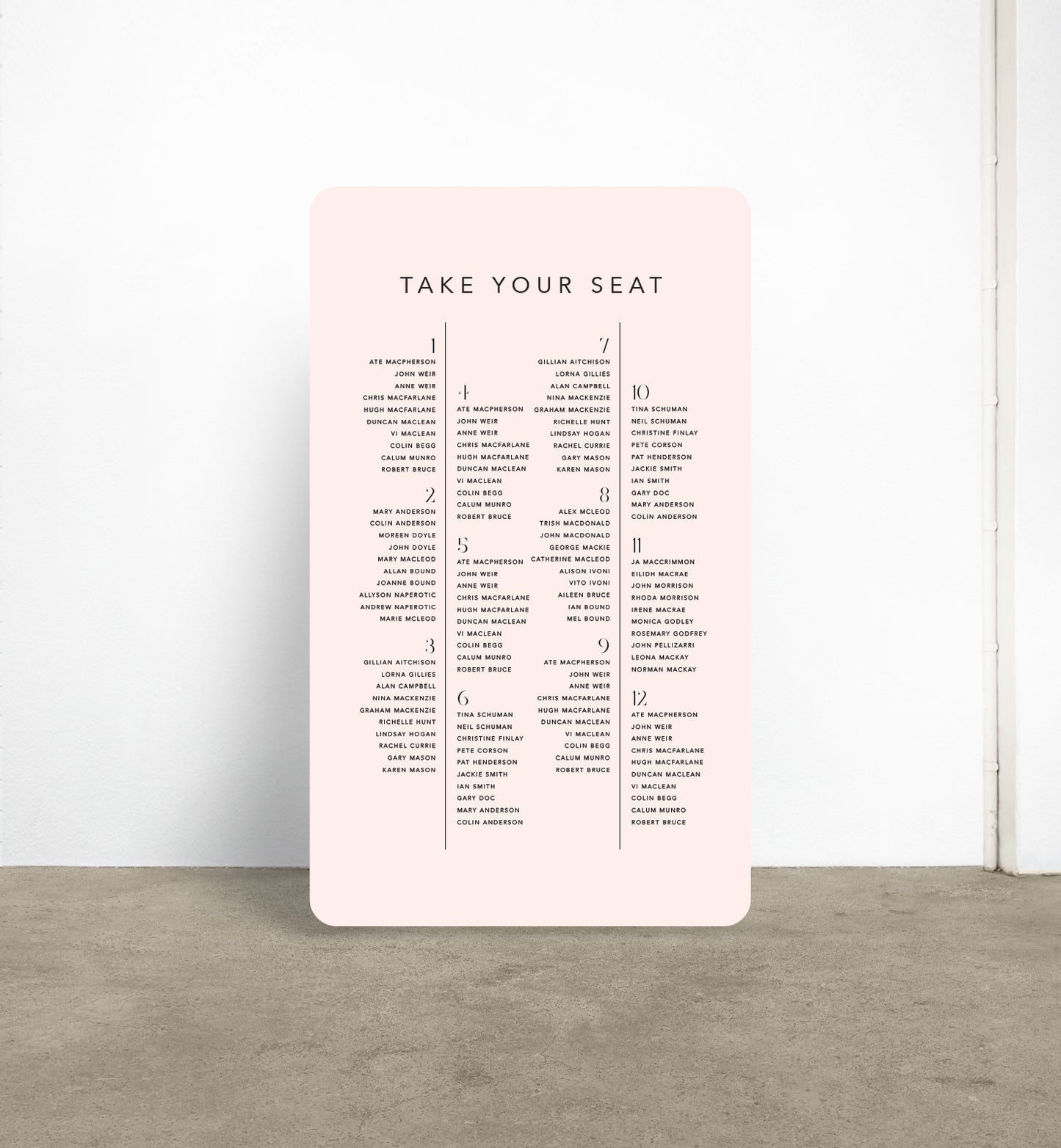 Initials Seating Chart