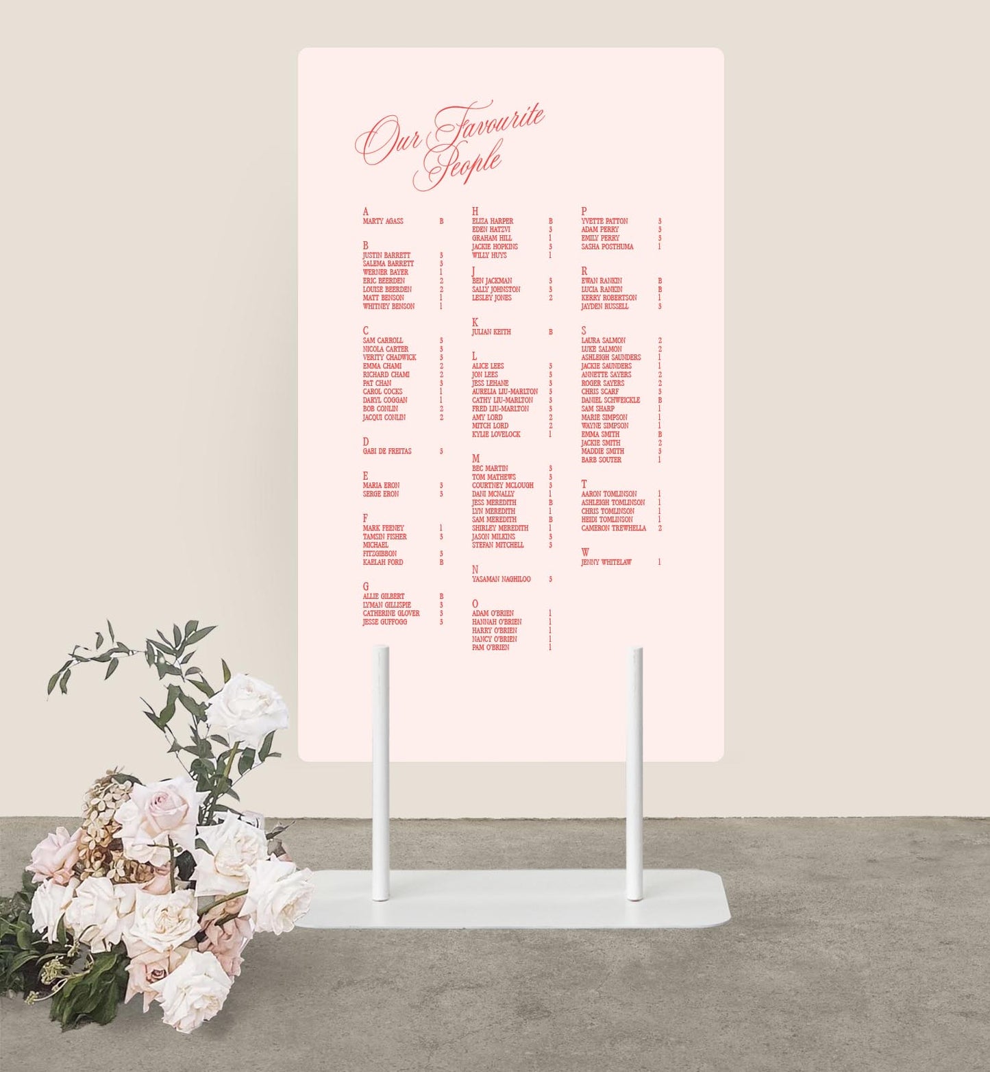 Capulet Seating Chart