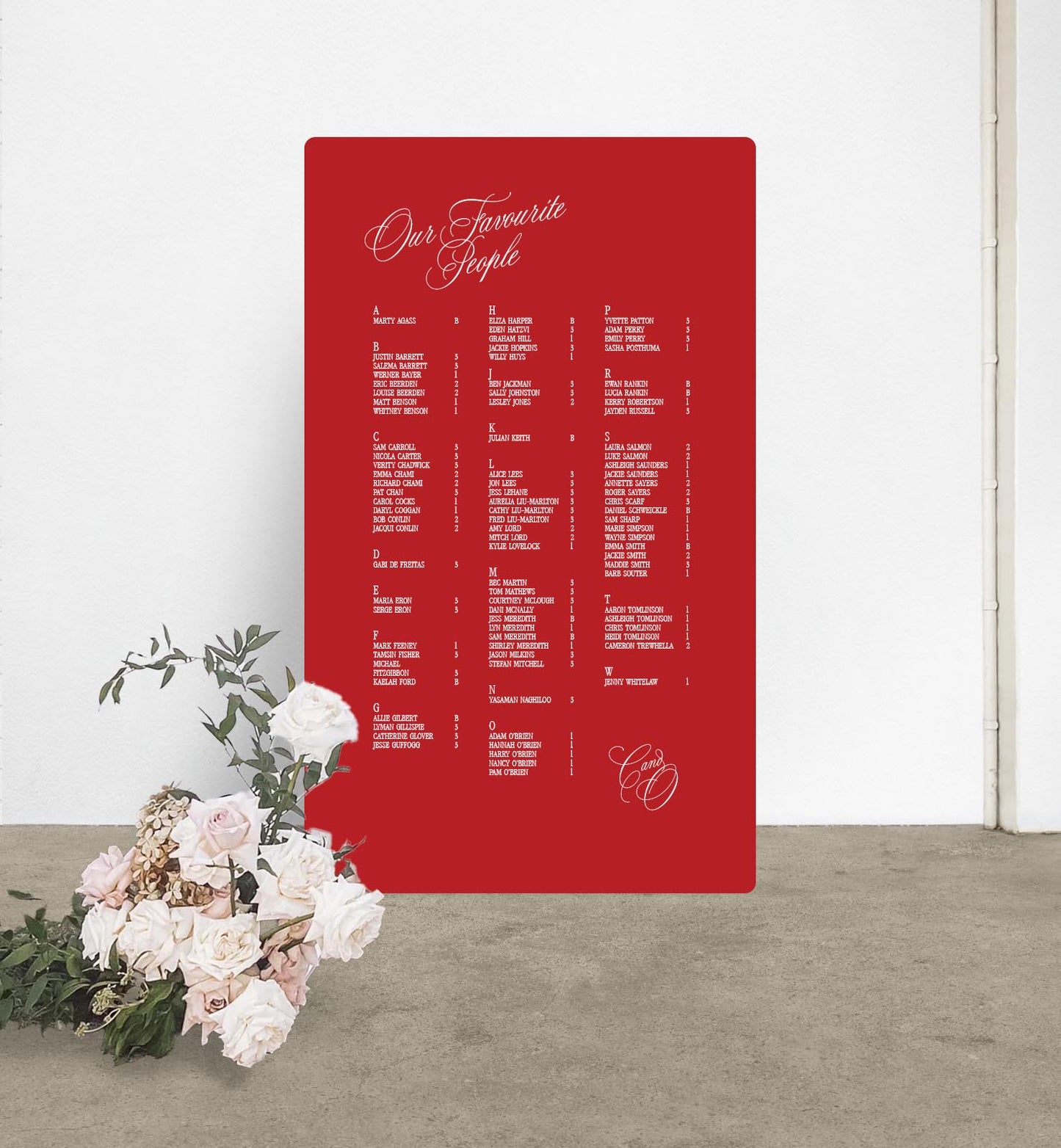 Capulet Seating Chart