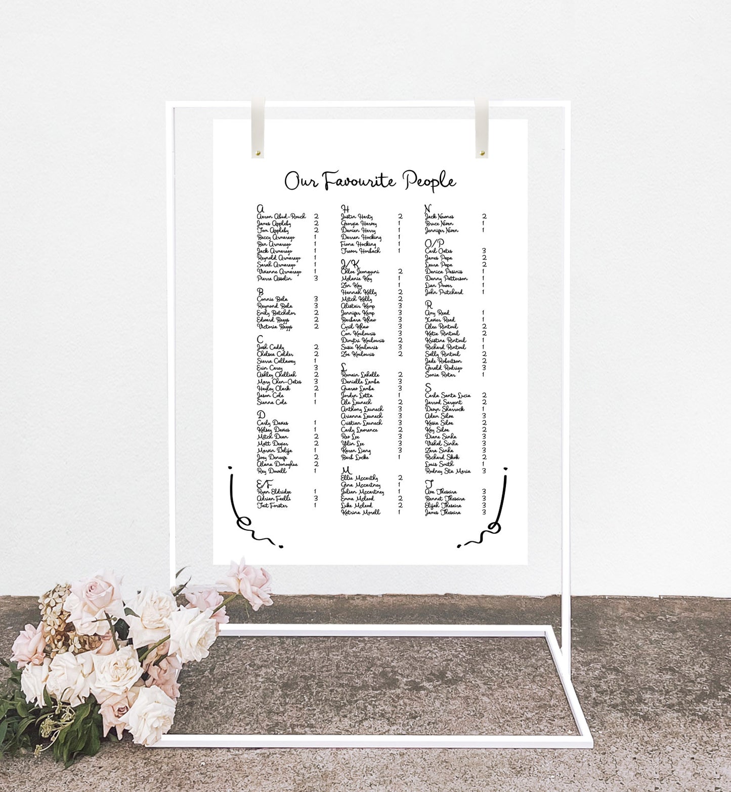 Carousel Seating Chart