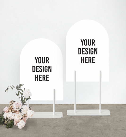 White Peg Stands Wedding Signage Mockup - A Digital Download