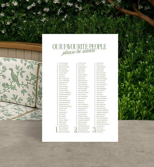 Country Club Seating Chart