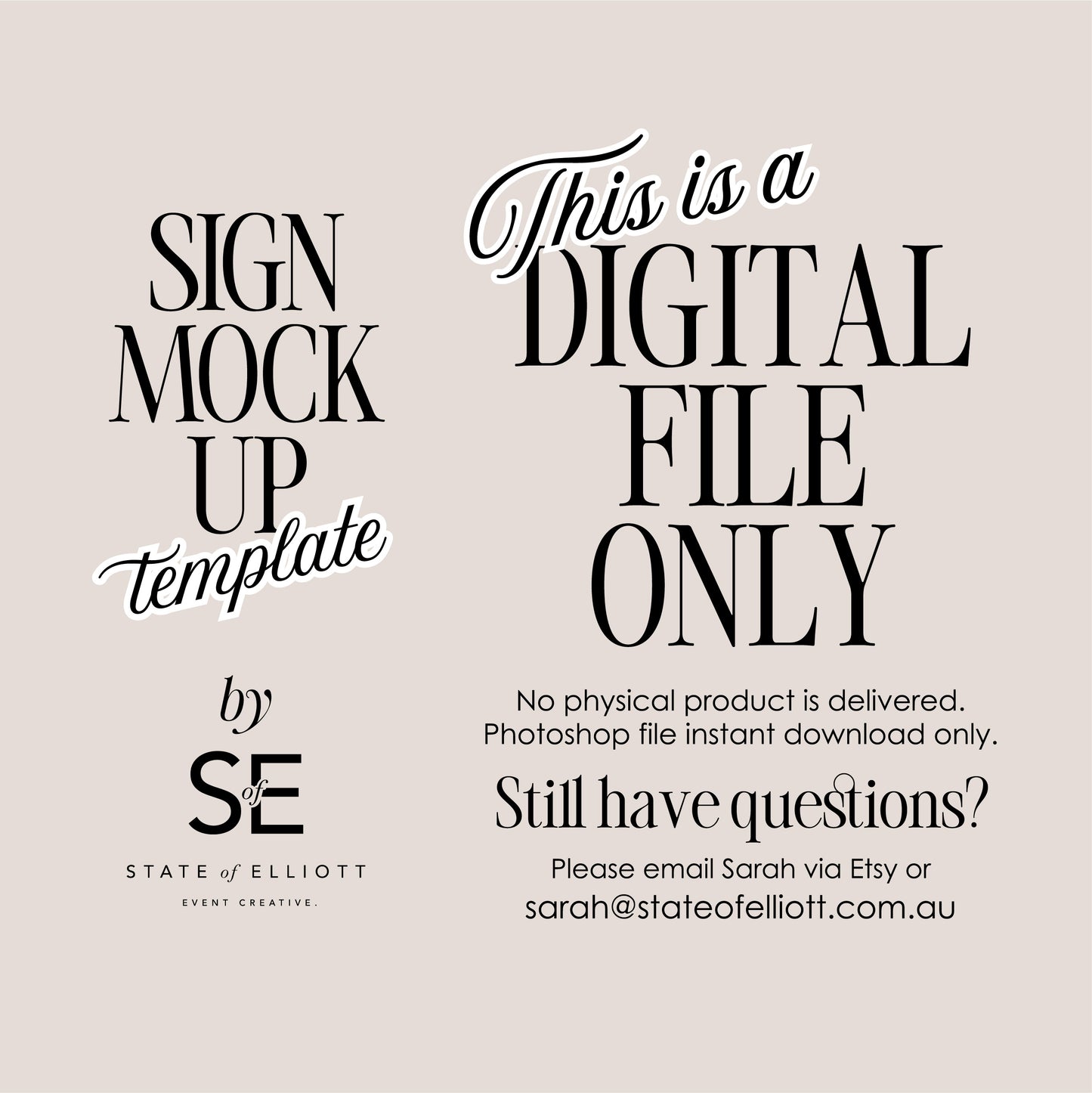 'Garden Party' wedding signage mockup bundle