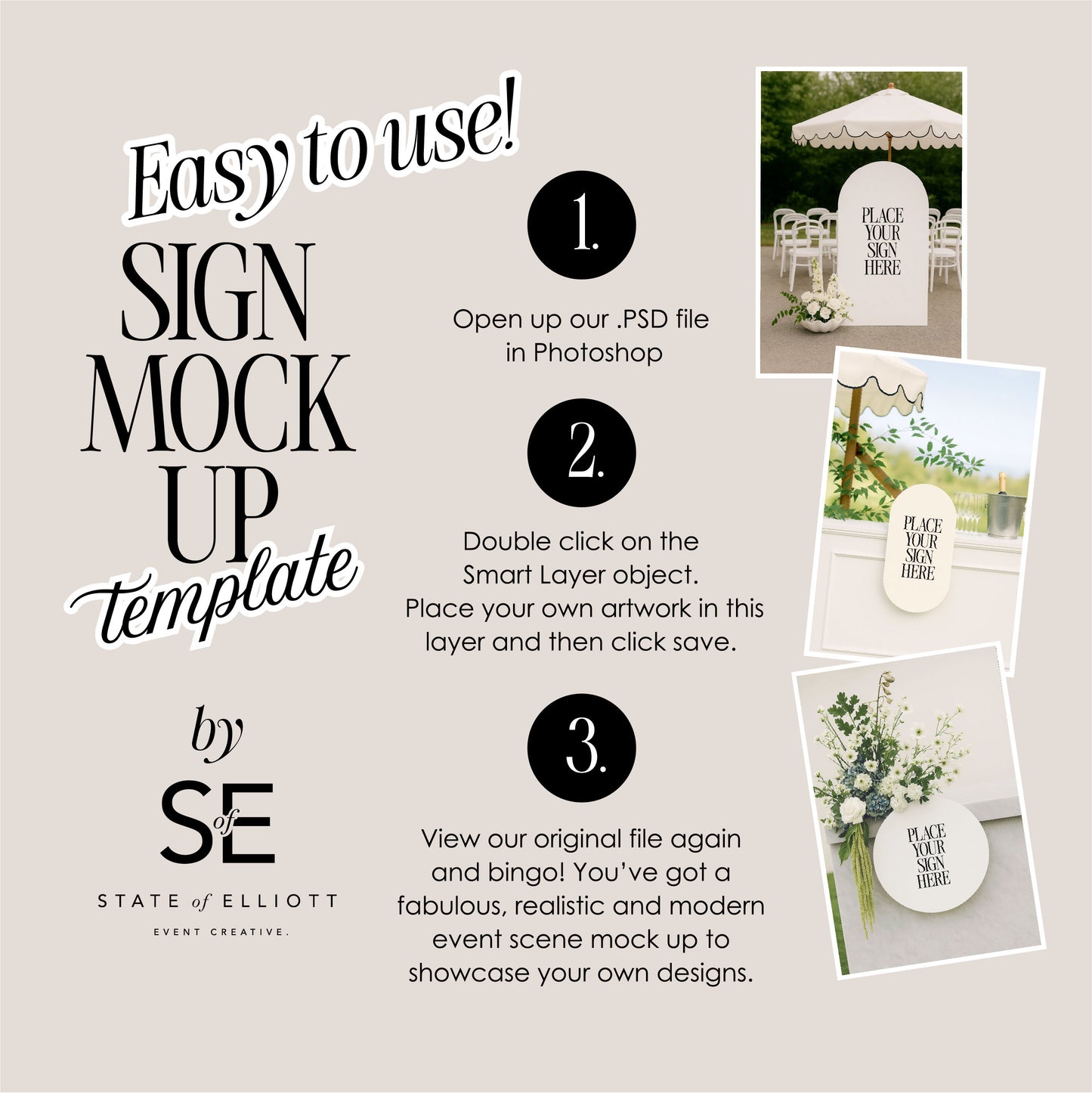 'Garden Party' wedding signage mockup bundle