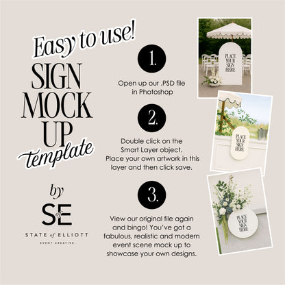 'Garden Party' wedding signage mockup bundle