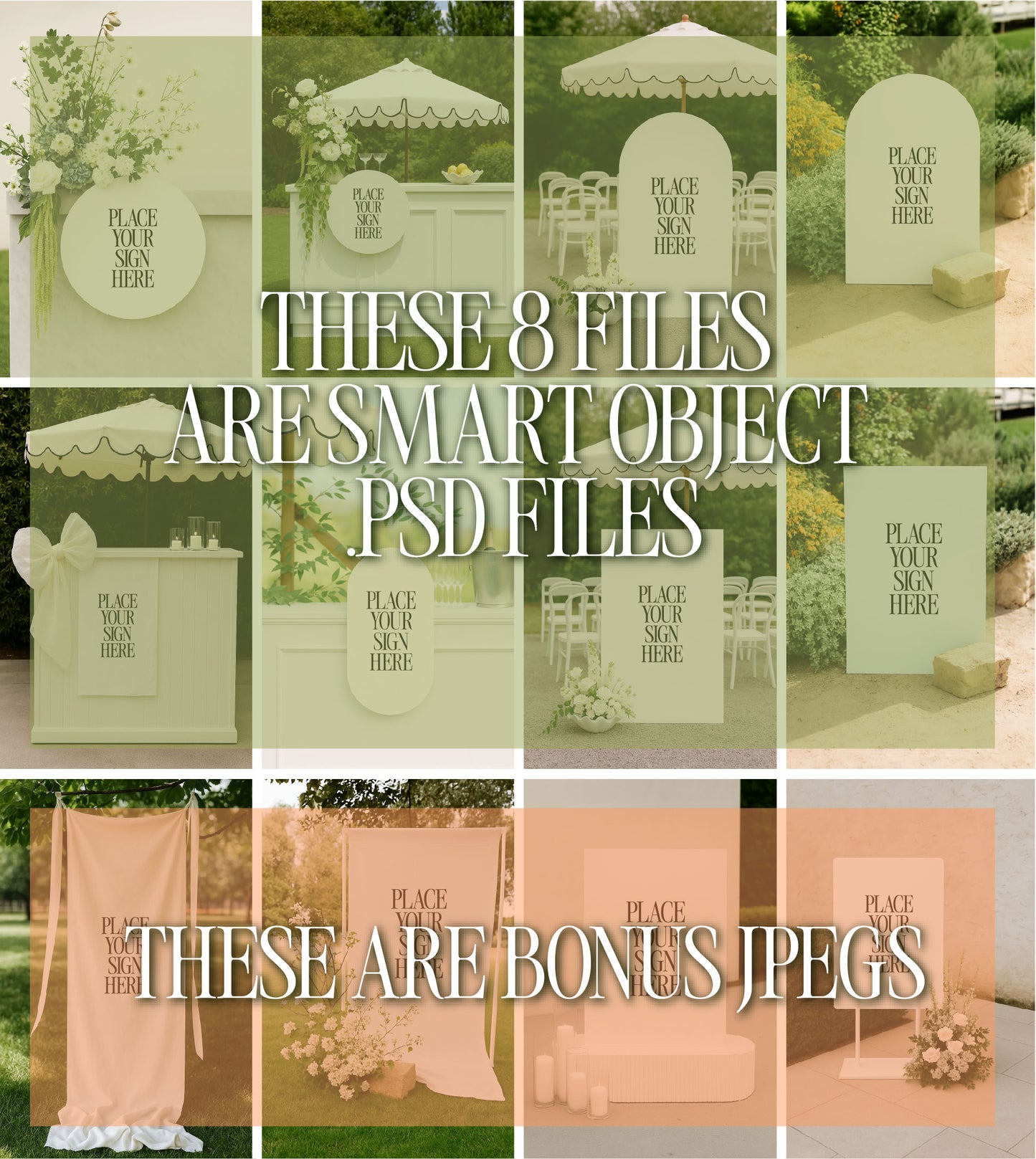 'Garden Party' wedding signage mockup bundle
