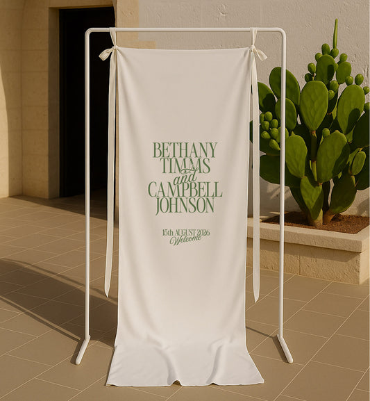 Country Club Cloth Welcome Sign