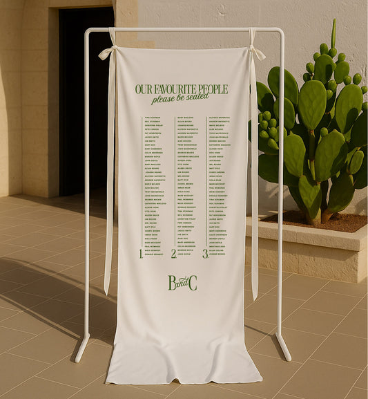 Country Club Cloth Seating Sign