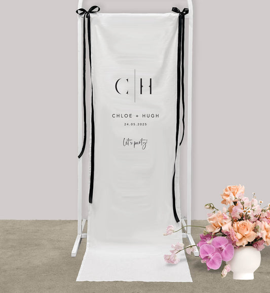 Initials Cloth Welcome Sign