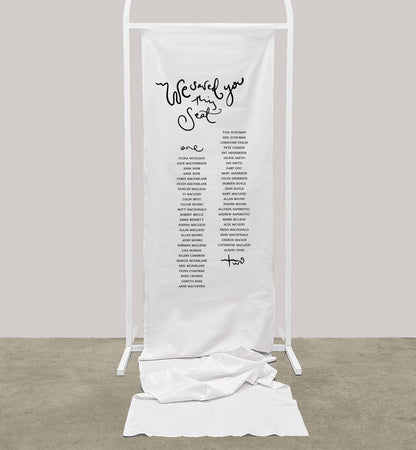 Poeme Cloth Seating Sign