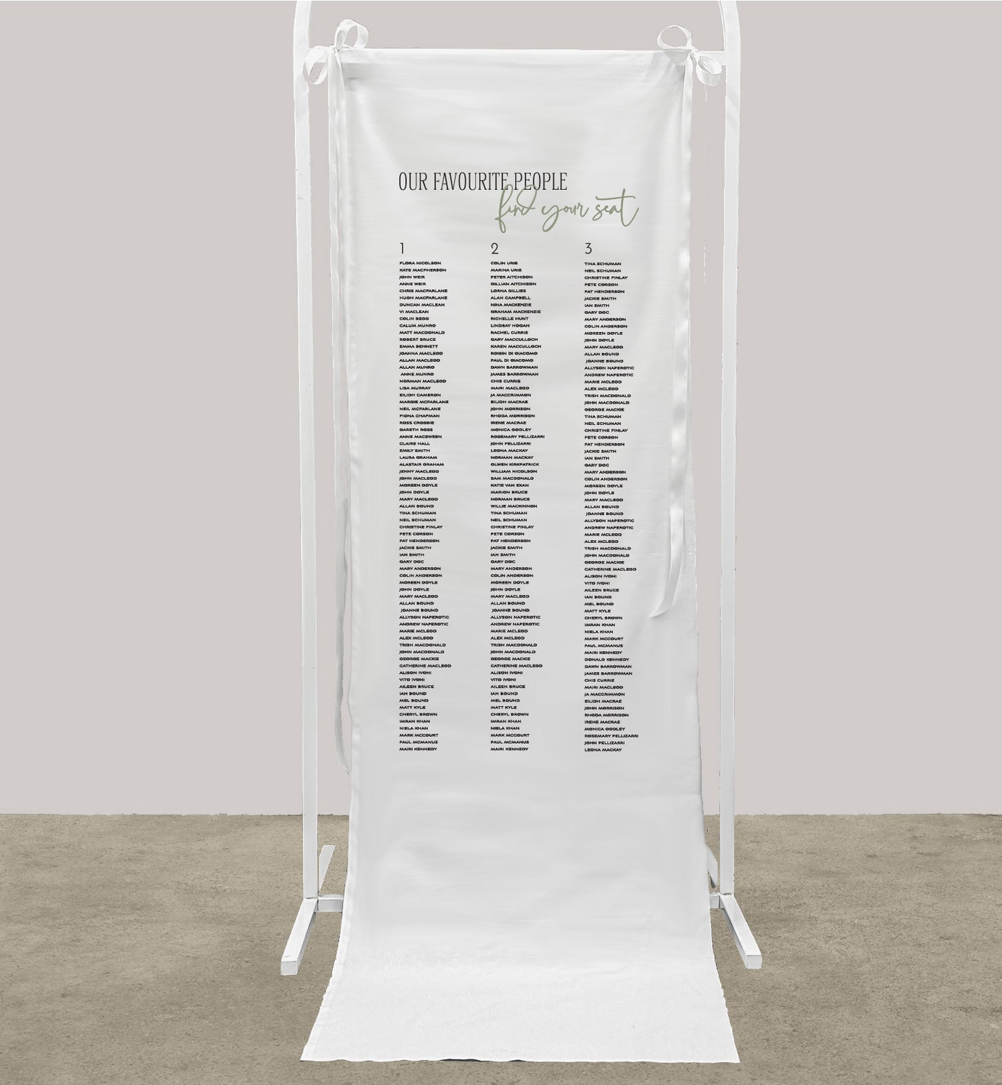 Vogue Cloth Seating Sign