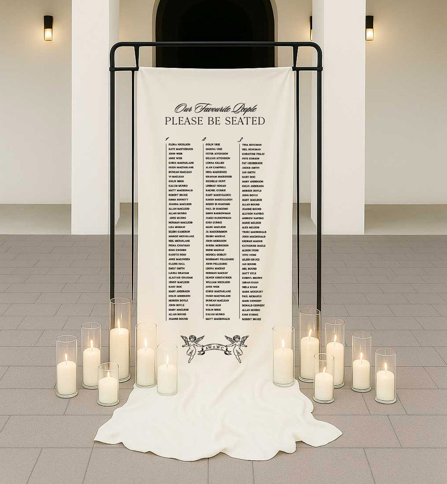 Heirloom Cloth Seating Sign