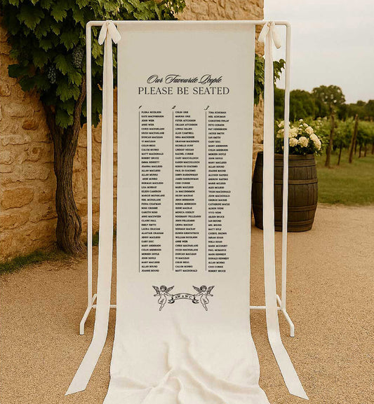 Heirloom Cloth Seating Sign
