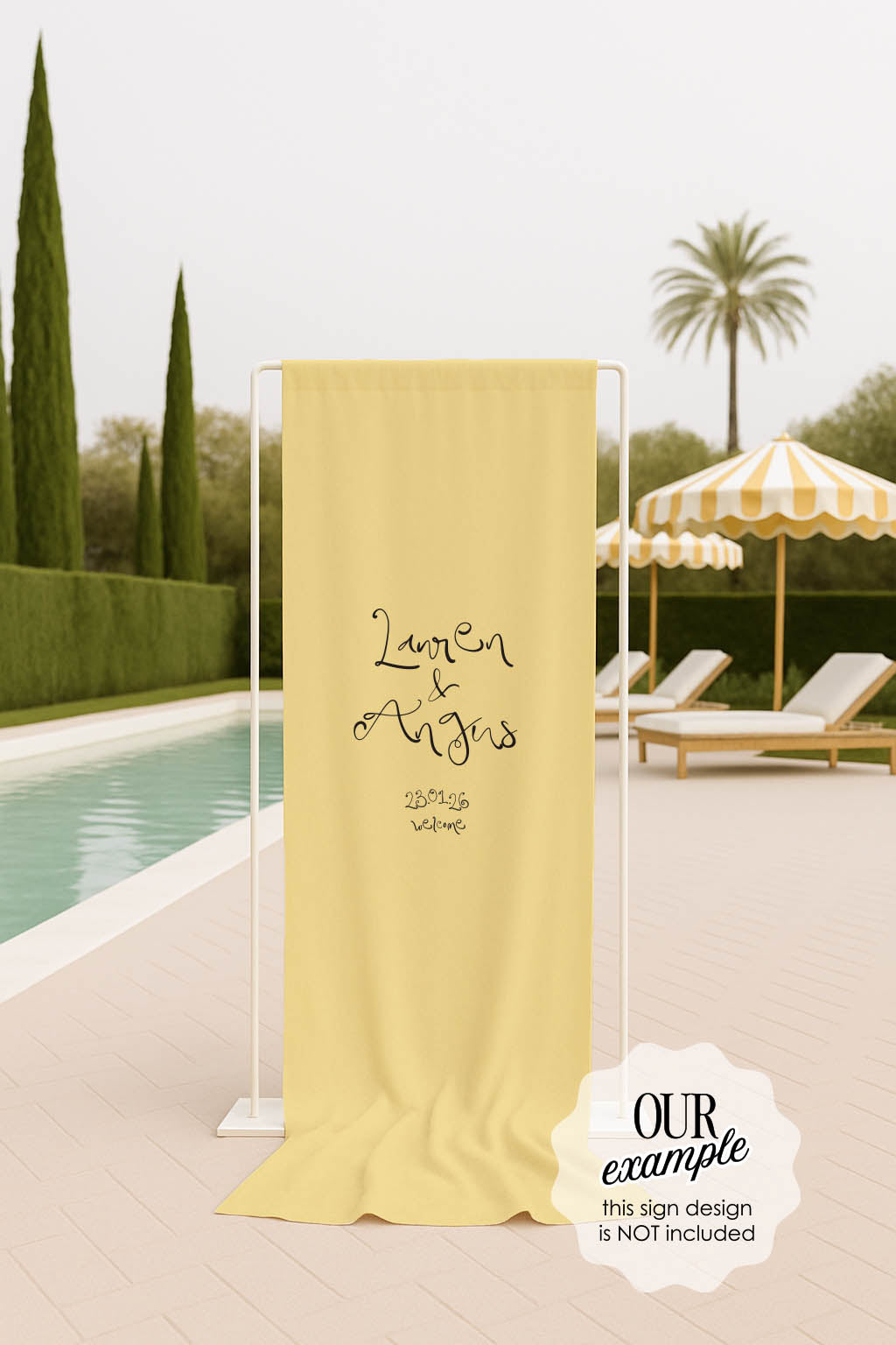 'Euro Summer Poolside' wedding signage mockup bundle