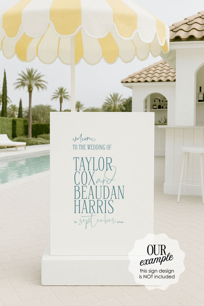 'Euro Summer Poolside' wedding signage mockup bundle