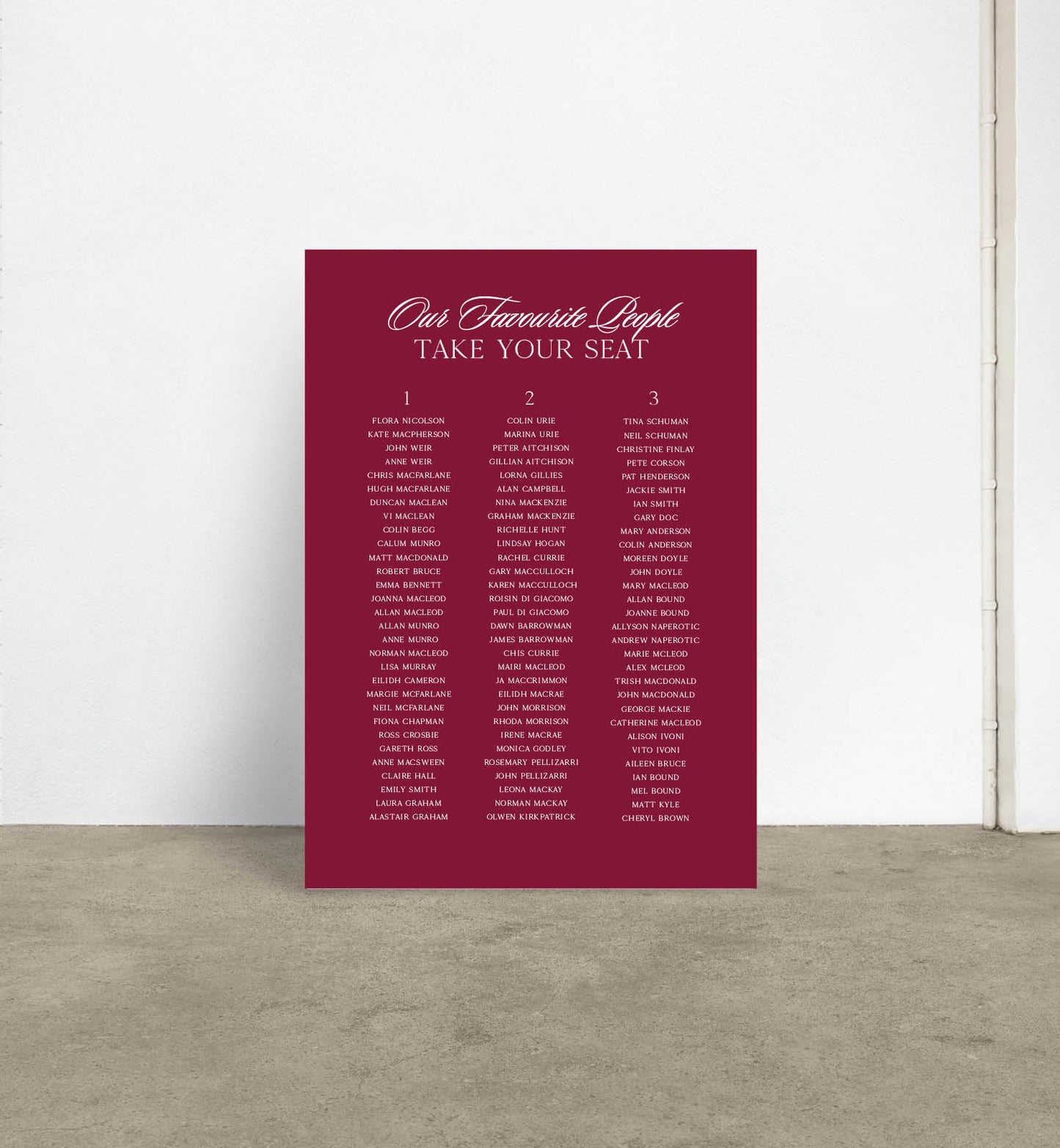 Heirloom Seating Chart