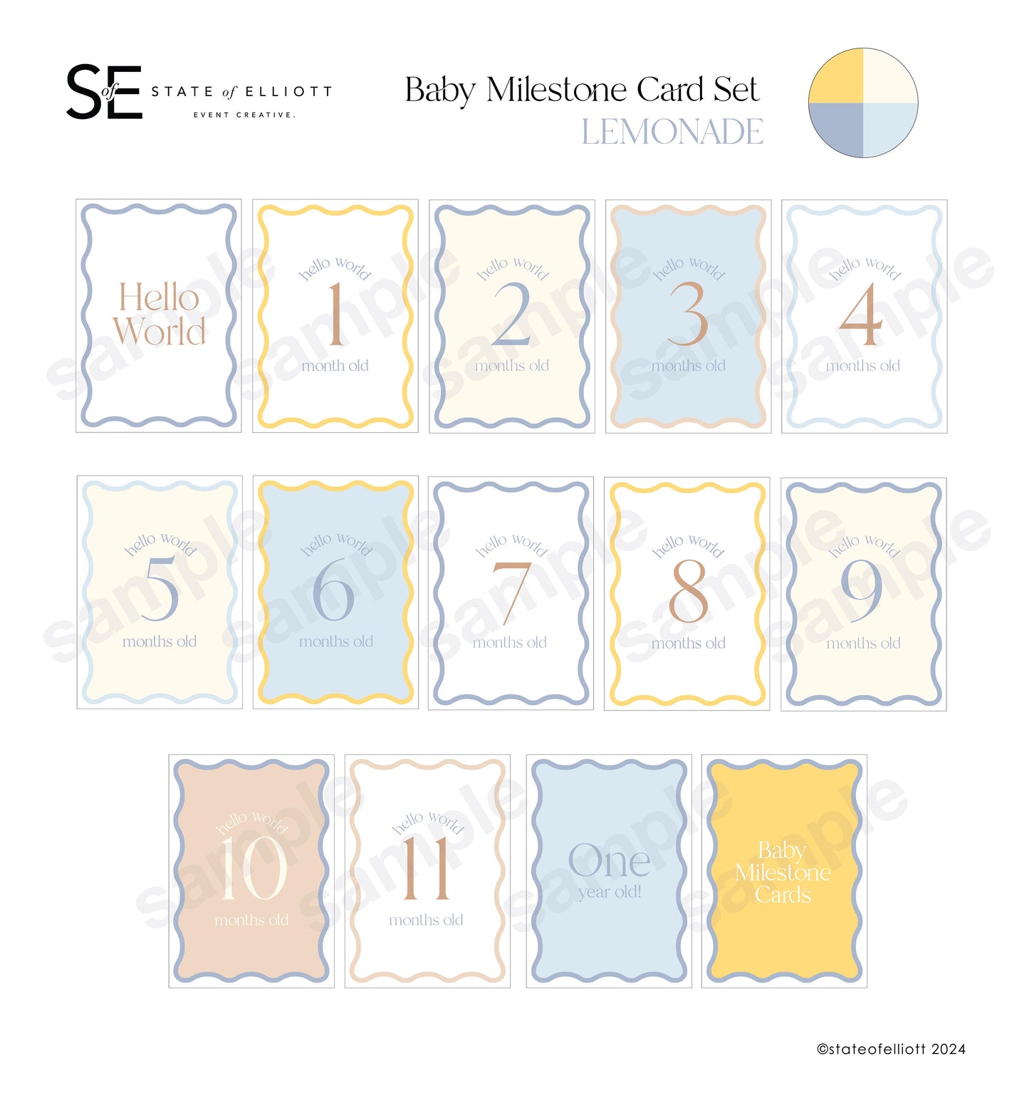 Baby Milestone Card set Download