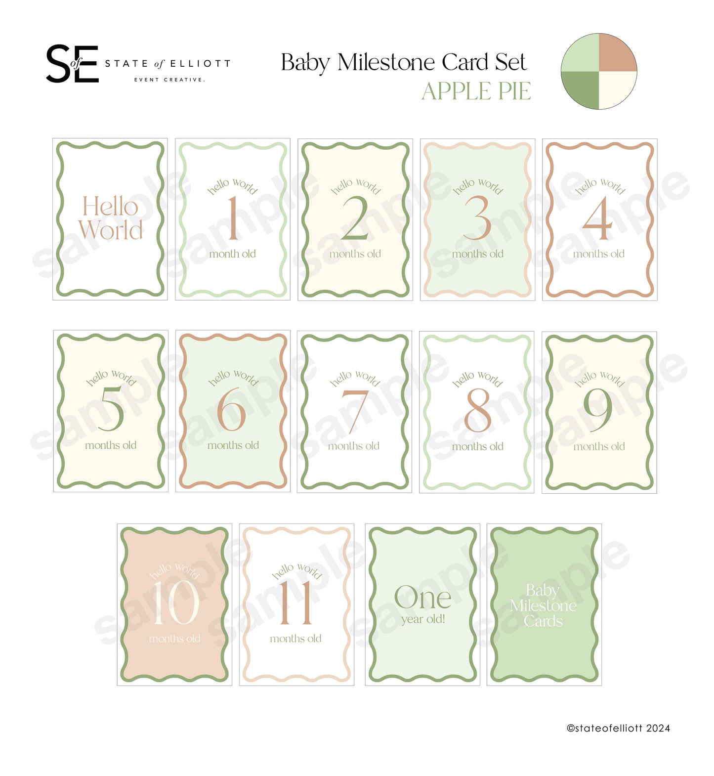 Baby Milestone Card set Download