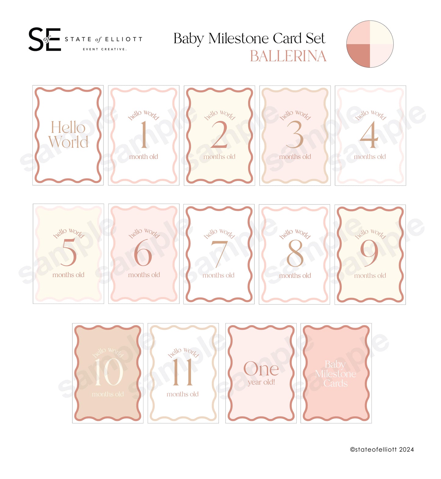 Baby Milestone Card set Download