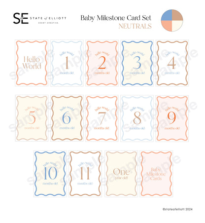 Baby Milestone Card set Download