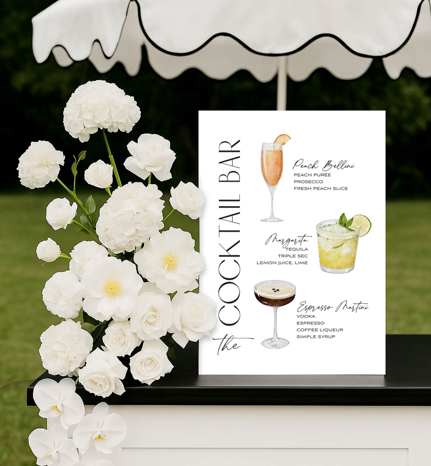 Illustrated Cocktail Sign