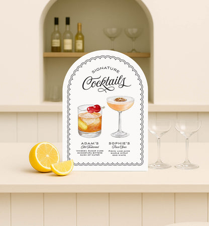 Illustrated Cocktail Sign