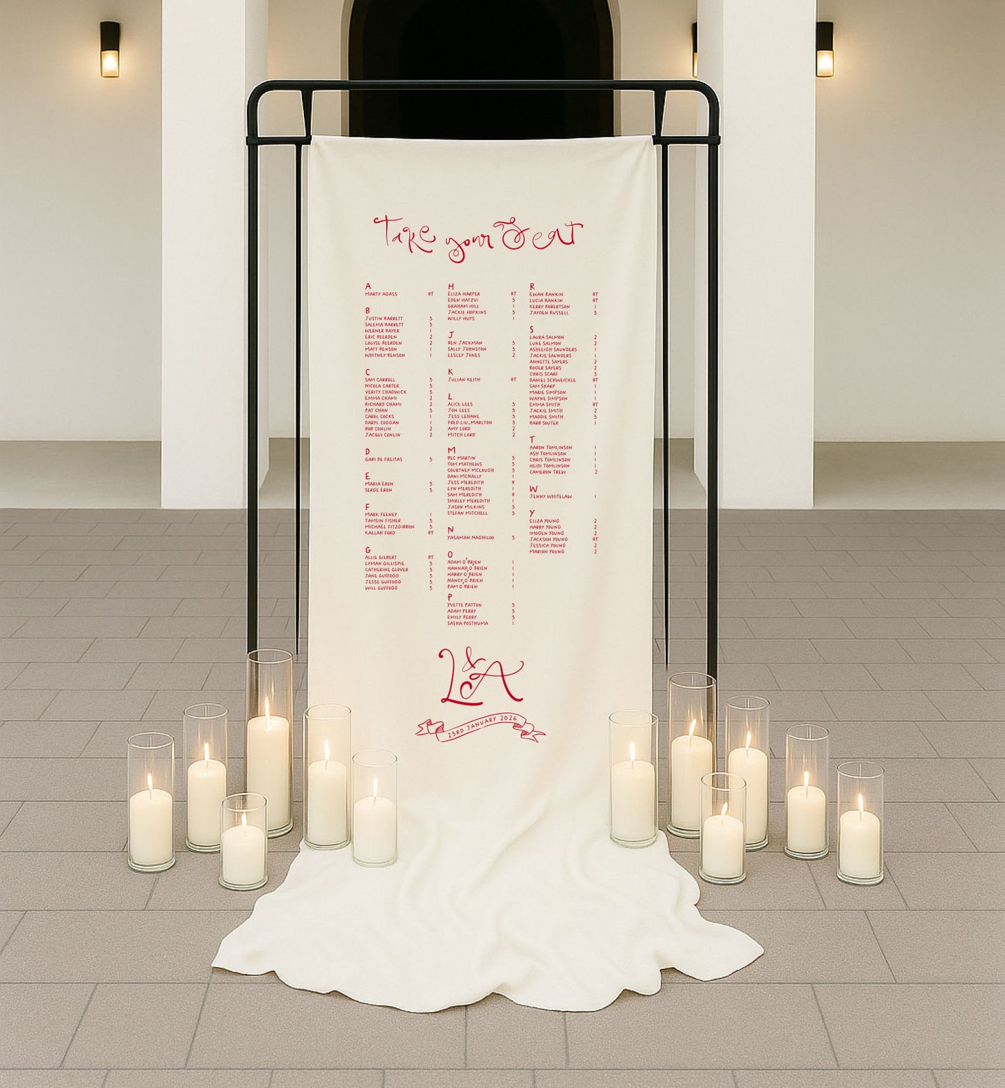 Luna Cloth Seating Sign