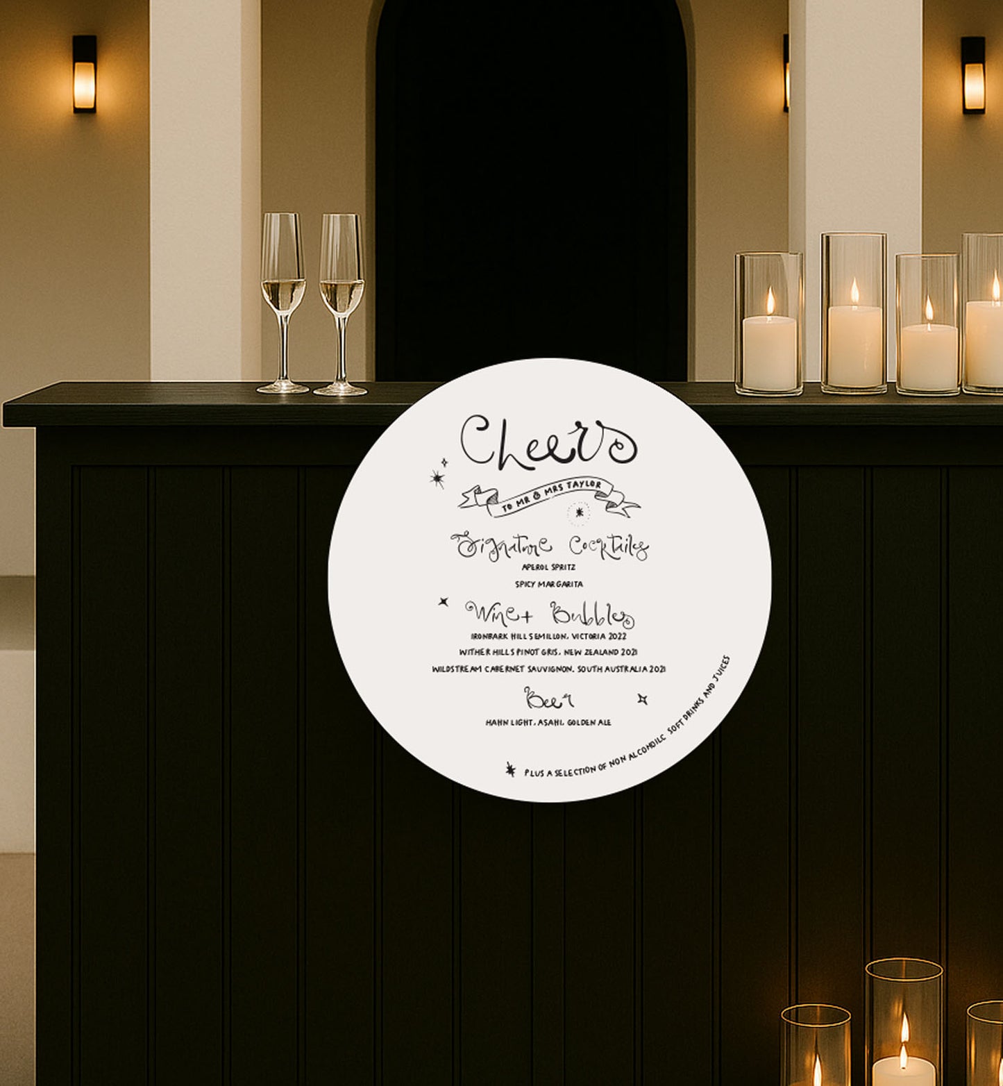 Luna Hanging Bar Sign