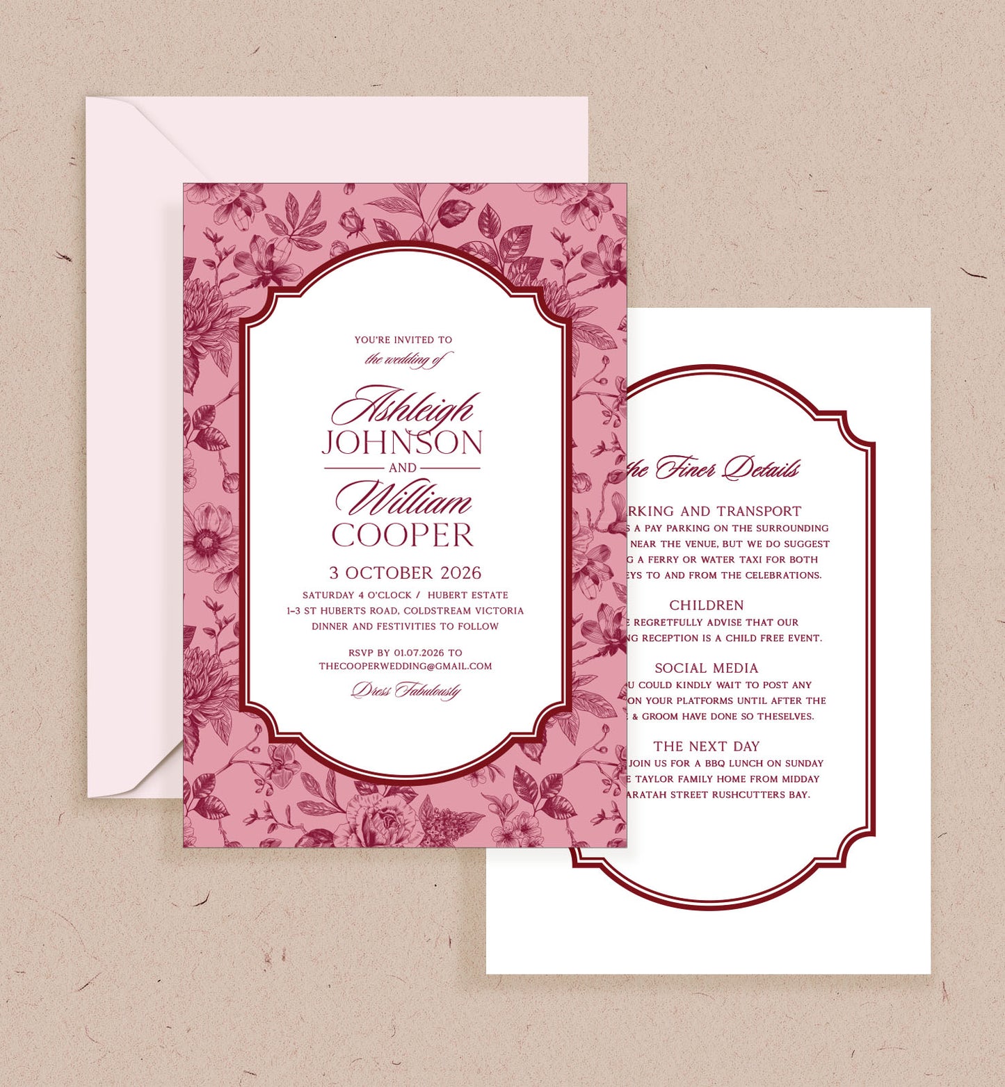 Heirloom Double-sided Invitation
