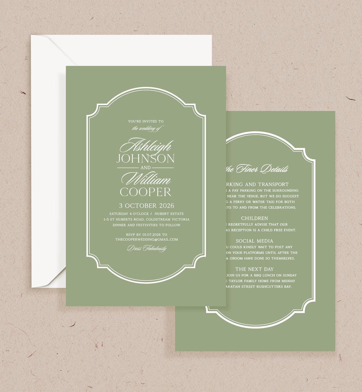 Heirloom Double-sided Invitation