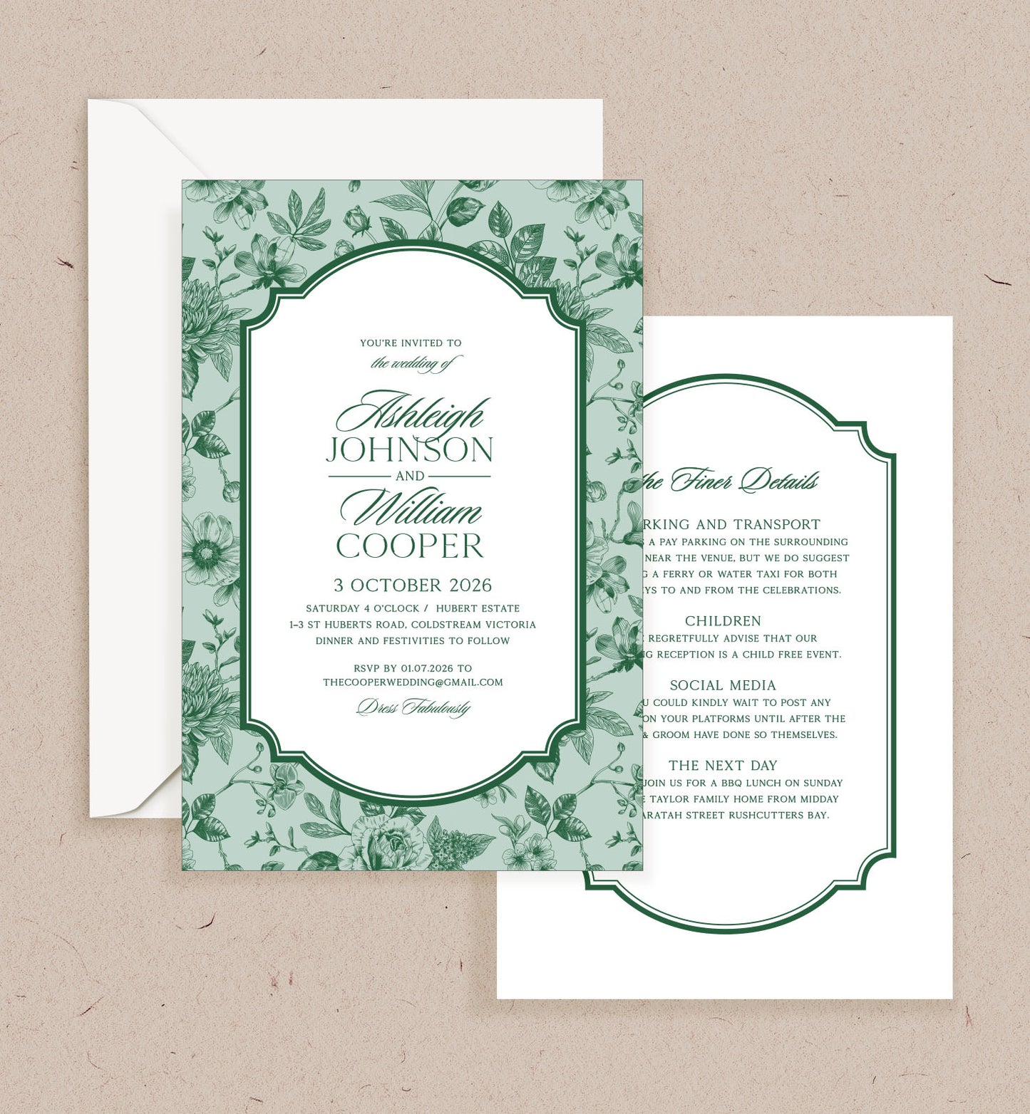 Heirloom Double-sided Invitation
