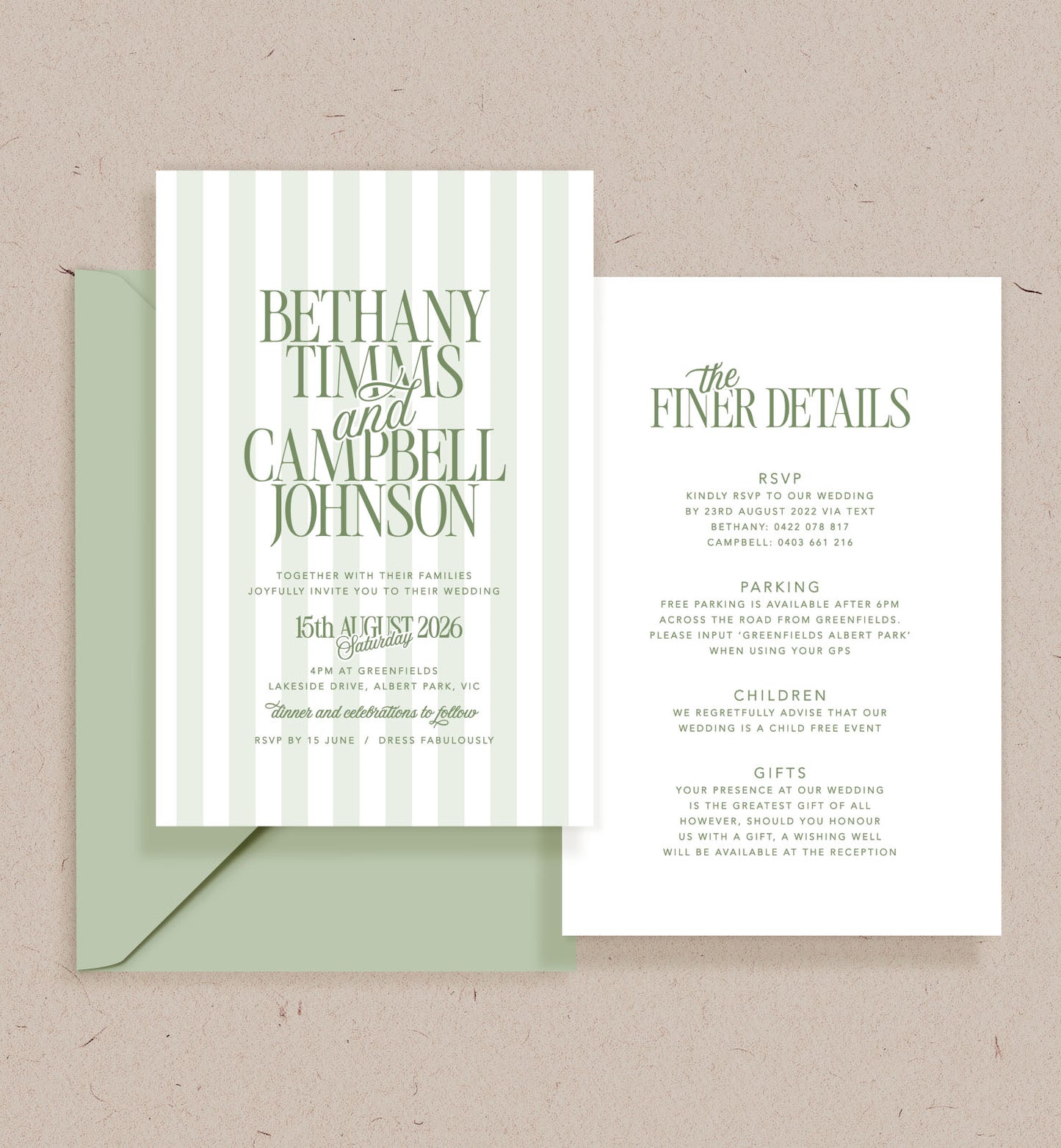 Country Club Double-sided Invitation