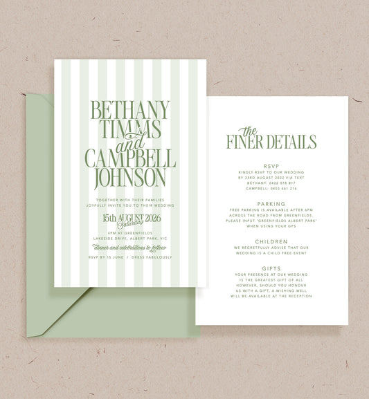 Country Club Double-sided Invitation