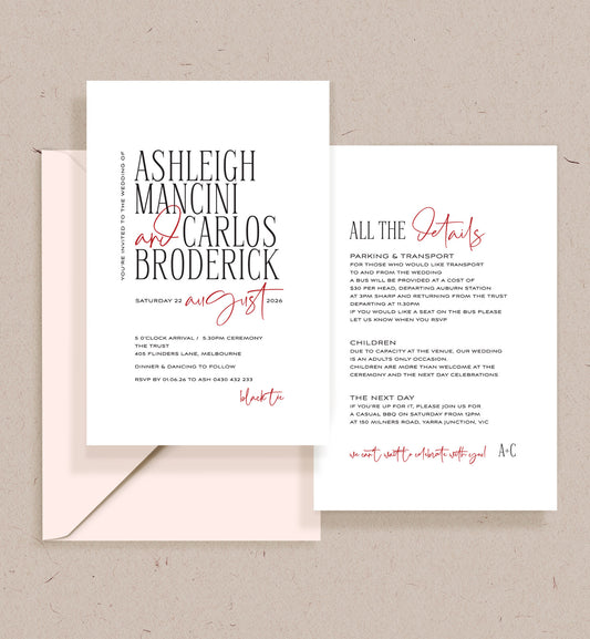 Vogue Double-sided Invitation