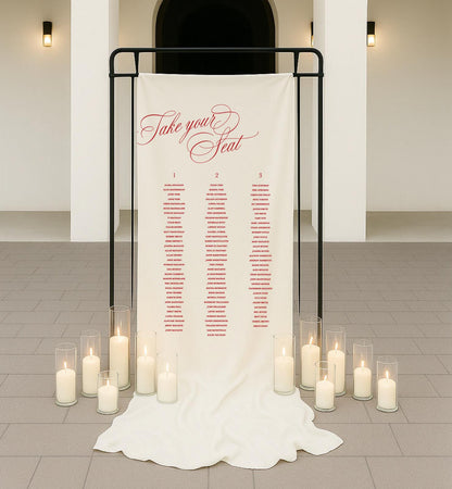 Manuscript Cloth Seating Sign