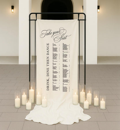 Manuscript Cloth Seating Sign