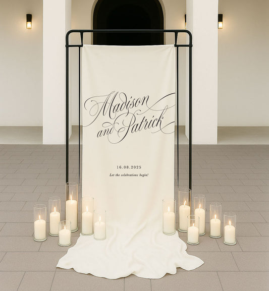 Manuscript Cloth Welcome Sign