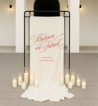Manuscript Cloth Welcome Sign