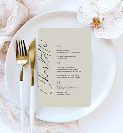 Tuxedo Menu