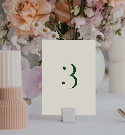 Initials Table Number Set