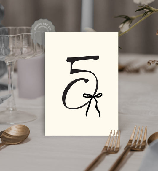 The Bow Table Number Set