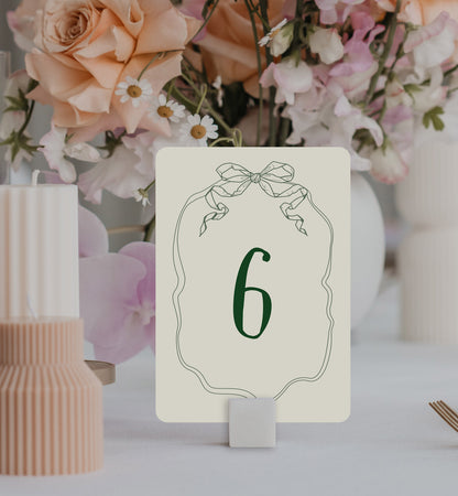 Ribbon Table Number Set