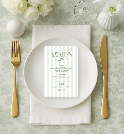 Country Club Menu