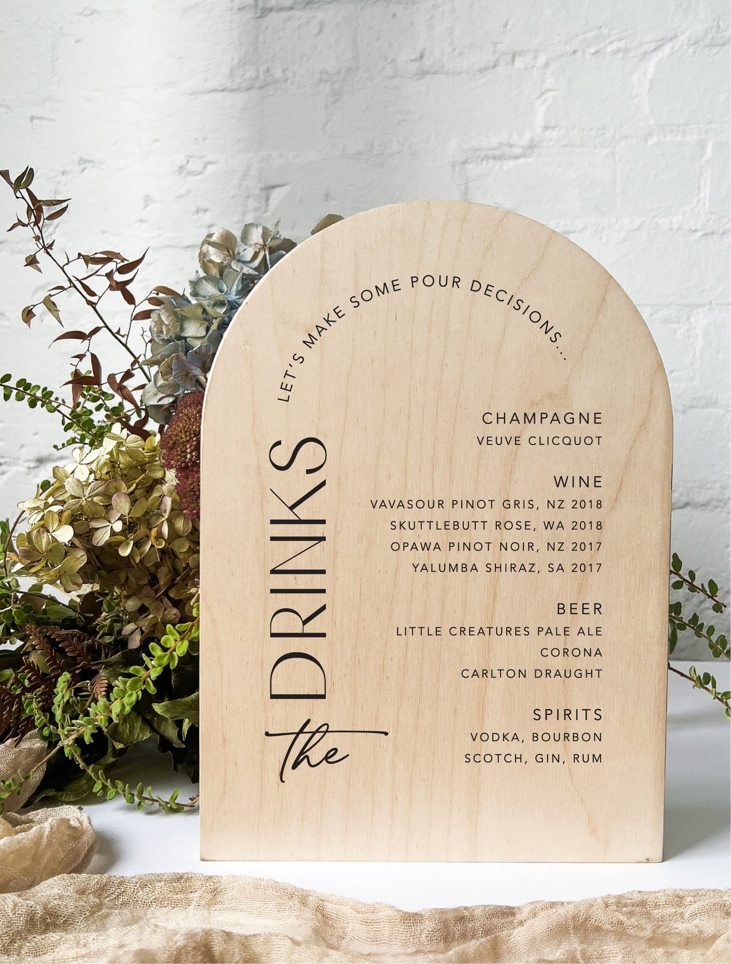 Hello Lover Birch Timber Bar Sign