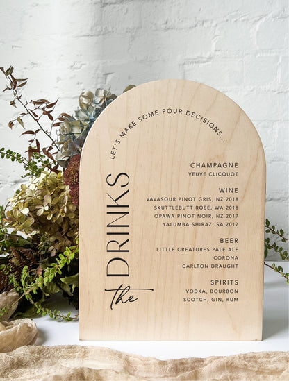 Hello Lover Birch Timber Bar Sign