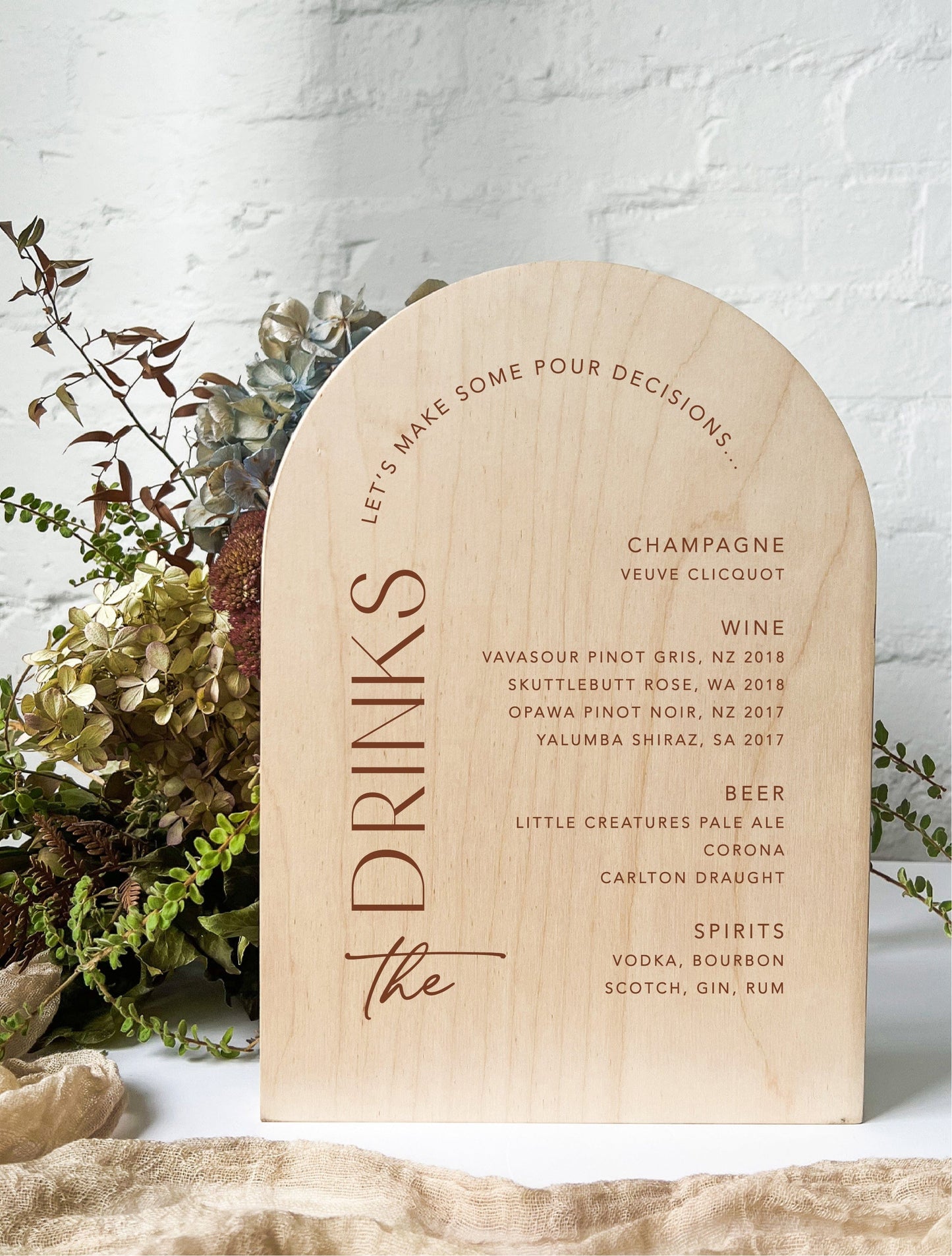 Hello Lover Birch Timber Bar Sign